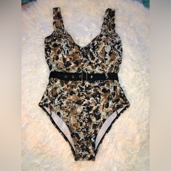 VENUS One Piece Swimsuit - Brown and Black - Picture 8 of 14